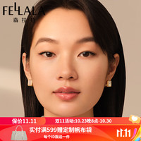 翡拉拉简约窗影原创小众高级设计感耳圈女复古气质耳环潮 白色