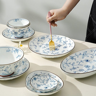 美浓烧 简约日式陶瓷碗碟套装家用饭碗高级感餐具2023新款