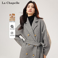 La Chapelle 双面羊毛呢子大衣女高级感2023年秋冬新款韩系赫本风外套