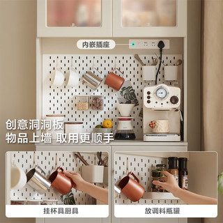 LINSY 林氏家居 现代简约家用厨房餐边柜靠墙一体客厅储物小立柜 1.19M餐边柜+上柜