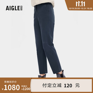 AIGLE 艾高 秋户外时尚斜纹棉布直筒长裤女 帝国深蓝 AW904 42