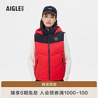 AIGLE【滑雪系列】艾高冬户外保暖舒适简约马甲上衣女 黑红拼接 AP915 36(160/84A)