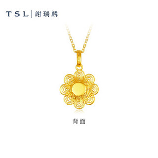 谢瑞麟（TSL）黄金吊坠女款古法金珍珠花型项坠不含链计价YT599 3.5g 工费约820元