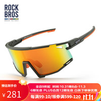 洛克兄弟(ROCKBROS)天路系列骑行眼镜偏光变色近视男女防风沙自行车跑步运动 哑绿色/偏光真桔红