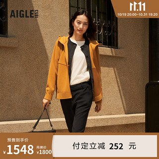 AIGLE【11.11】AIGLE艾高户外保暖耐穿全拉链抓绒衣女 浅姜黄色 AQ301 40(170/92A)