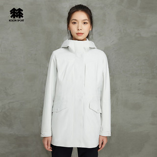 KOLON SPORT/可隆三合一防水夹克 女子户外透湿防风运动外套 【软壳内胆】LKJK3WNT94-LG 浅灰 160/S