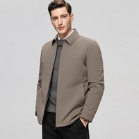 ROMON 罗蒙 [鹅绒一衣三穿+牛奶丝】男士羽绒服2023秋冬新款翻领外套男 卡其色 M