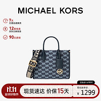 移动端、京东百亿补贴：MICHAEL KORS 迈克·科尔斯 MK女包MIRELLA老花托特手提斜挎包 小号 粗布蓝/海蓝