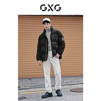 GXG 奥莱 男冬季潮流黑色满印立领牛仔棉服#10C107013I