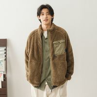 714street潮牌秋冬日系多口袋外套男女加绒保暖上衣复古工装夹克