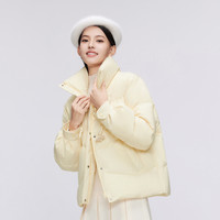 BOSIDENG 波司登 23年冬季立领短款羽绒休闲时尚牛角扣羽绒服女