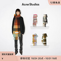 Acne Studios 男女同款 保暖格纹流苏彩虹围巾羊毛披肩