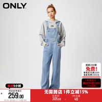 ONLY休闲百搭高腰阔腿背带裤牛仔裤女|12337M003