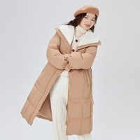 【直播】艾莱依长款羽绒服冬季女收腰气质可拆卸领外套
