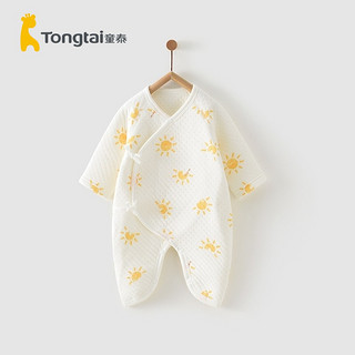 Tongtai 童泰 秋冬季婴儿衣服新生儿0-6个月保暖宝宝连体衣哈衣 黄色丨A款 59cm