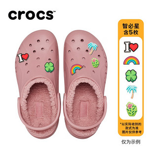 crocs卡骆驰贝雅云彩暖棉洞洞鞋女士户外休闲棉鞋208708 花瓣粉-682(含智必星) 40(260mm)