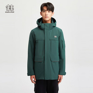 KOLON SPORT 可隆男三合一夹克户外防水羽绒两件套冲锋衣 深绿色DG 170/M