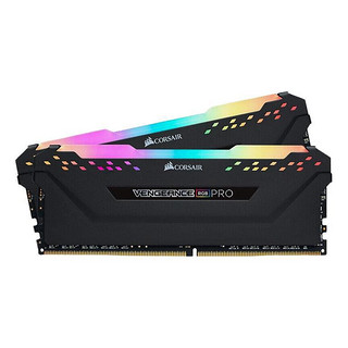 美商海盗船 复仇者RGB PRO系列 DDR4 3200MHz RGB 台式机内存 灯条 黑色 64GB 32GBx2