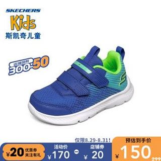 SKECHERS 斯凯奇 小童鞋 2020秋冬新款网面男童学步鞋 魔术贴舒适透气宝宝鞋400044N