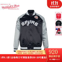 MITCHELL & NESS缎面夹克 NBA名人堂湖人马刺热火加索尔韦德帕克外套MN男衣服上衣 马刺帕克 M