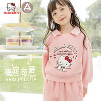 Hello Kitty 女童运动套装儿童外套裤子女宝宝卫衣两件套007粉色90