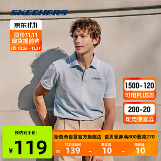 SKECHERS 斯凯奇 春季男子POLO衫舒适上衣L123M033 蓝/00F5 M