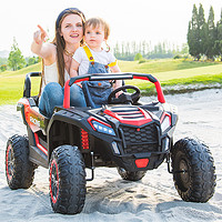 魅力娃 超大儿童电动车四轮小孩玩具车可坐大人双人宝宝四驱越野遥控汽车