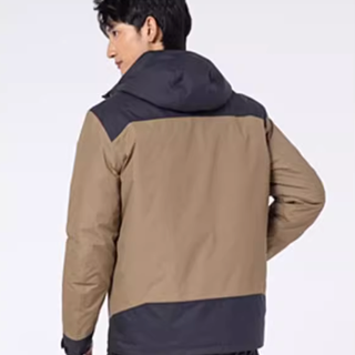 DECATHLON 迪卡侬 男子户外棉服防水外套 8398576 黑棕拼色 M