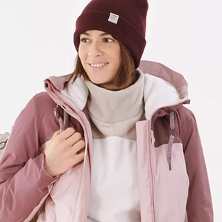 DECATHLON 迪卡侬 女子户外棉服防水外套 839857 石英粉/灰褐色 M