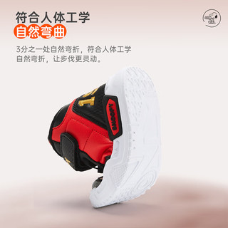 SNOOPY史努比童鞋男童棉鞋冬季高帮运动板鞋加绒保暖鞋2838黑红深蓝33
