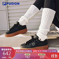 FILA 斐乐 FUSION斐乐潮牌场下滑板鞋STACK 饼干板鞋女鞋