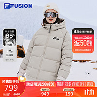 FILAFUSION斐乐潮牌款羽绒服2023冬保暖连帽外套上衣男女