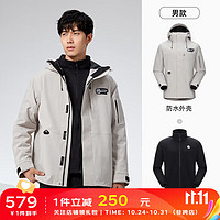 骆驼冲锋衣男女三合一抓绒冬防风防水户外登山服外套 1156，冰晶灰，男女同款 XXL