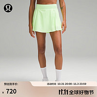 lululemon丨Side-Pleat 女士高腰网球裙 LW8AFCS 短裙运动裙 褪色绿 0