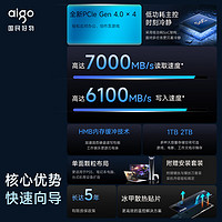 aigo 爱国者 P7000E NVMe M.2 SSD固态硬盘 1TB（PCI-E 4.0）