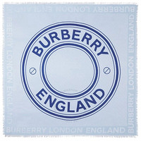 BURBERRY 博柏利 淡蓝色徽标 TB Monogram 提花真丝羊毛围巾