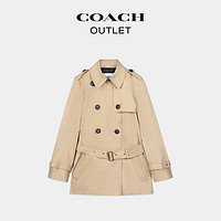 COACH 蔻驰 奥莱经典标志驳领短风衣女士外套