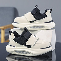 Beedpan 彼得·潘 儿童运动鞋男童男孩秋季鞋子2023新款皮面防水防滑白色中大童童鞋