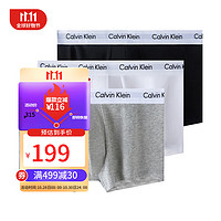 卡尔文·克莱 Calvin Klein 男士平角内裤套装 U2664G-998 3条装(黑色+白色+灰色) L