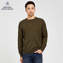 Brooks Brothers 布克兄弟 男士春秋新羊毛圆领纯色休闲针织毛衣