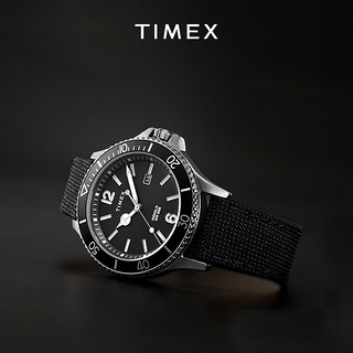 TIMEX 天美时 男表 TREND系列黑色大表盘 帆布表带 石英腕表  TW2V27000
