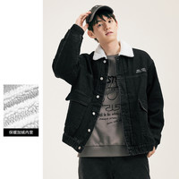 gxgjeans 秋季彩虹印花男式夹克加绒牛仔外套男