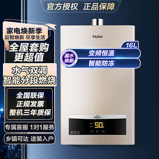 Haier 海尔 16升燃气热水器水气双调变频恒温热水器16D11