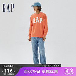 Gap 盖璞 男女装美式复古LOGO法式圈织软卫衣877448秋季情侣运动上衣