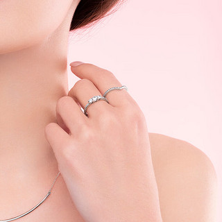 潘多拉（PANDORA）心愿连珠925银戒指196315个性时尚简约对戒饰品 心愿连珠 58mm