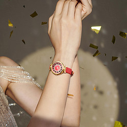 Versus 范瑟丝 优雅新款红色镂空镶钻女表礼盒女士手表
