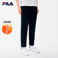 FILA 斐乐 男士加绒长裤冬季针织时尚直筒运动简约休闲裤子