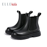 ELLE kids ELLEkids童鞋女童靴子秋冬新款小女孩短靴男童皮靴加绒儿童马丁靴
