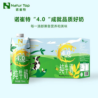 诺崔特（Natur Top）4.0g优质乳蛋白纯牛奶250ml装*10盒 整箱 白色