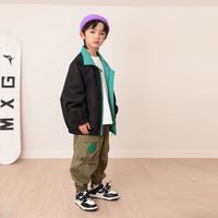 MiXiGuo 米西果 男童秋装裤子秋季加绒裤工装裤儿童2023新款大童秋冬款童装
